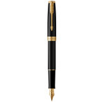 PARKER Sonnet Stylo plume  Noir  Plume fine  encre noire  Coffret cadeau