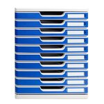 Module De Classement Modulo Office10 Tiroirs Fermés - Bleu - Exacompta