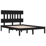 vidaXL Cadre de lit Noir Bois massif 200x200 cm