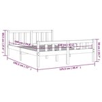 vidaXL Cadre de lit bois massif 120x190 cm petit double
