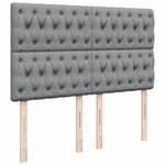 vidaXL Sommier à lattes de lit avec matelas Gris clair 140x190cm Tissu