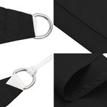 vidaXL Voile de parasol tissu oxford rectangulaire 6x7 m noir