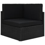 vidaXL Salon de jardin 10 Pièces avec coussins Noir Résine tressée