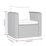vidaXL Fauteuil avec coussins Résine tressée Noir
