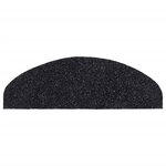 vidaXL Tapis d'escalier auto-adhésif Poinçon aiguilleté 15 Pièces Noir