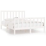 vidaXL Cadre de lit Blanc Bois massif 120x190 cm Petit double