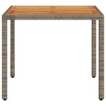 vidaXL Table de jardin et dessus en bois d'acacia gris résine tressée
