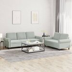 vidaXL Ensemble de canapés 2 Pièces avec coussins Gris clair Velours