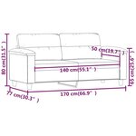vidaXL Canapé à 2 places Beige 140 cm Tissu microfibre