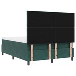 Box Spring vidaXL avec Matelas Vert Foncé 140x200 cm Velours