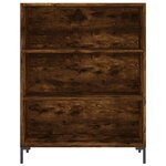 vidaXL Buffet haut Chêne fumé 69 5x34x180 cm Bois d'ingénierie
