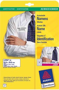 Etiquettes d'identification 63 5 x 29 6 mm blanc sur 20F A4 AVERY ZWECKFORM