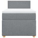 vidaXL Sommier à lattes de lit et matelas Gris clair 90x190 cm Tissu