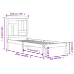 vidaXL Cadre de lit Blanc Bois de pin massif 90x200 cm