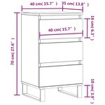 vidaXL Buffet blanc 40x35x70 cm bois d’ingénierie