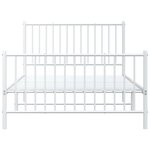vidaXL Cadre de lit métal avec tête de lit/pied de lit blanc 107x203cm