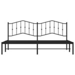 vidaXL Cadre de lit métal avec tête de lit noir 193x203 cm