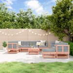 vidaXL Salon de jardin 10 Pièces avec coussins bois massif douglas