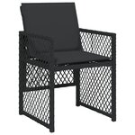 Ensemble de salle à manger de jardin de 9 pièces avec coussins en poly rotin noir