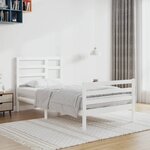 vidaXL Cadre de lit Blanc Bois massif 90x200 cm