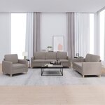 vidaXL Ensemble de canapés 3 Pièces avec coussins Taupe Tissu