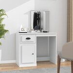 vidaXL Coiffeuse avec miroir blanc 90x50x132 5 cm bois d'ingénierie