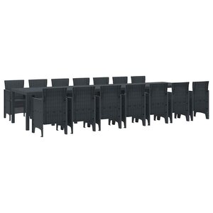 vidaXL Ensemble de salle à manger pour jardin 15 Pièces Anthracite