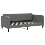 vidaXL Lit de jour avec gigogne et tiroirs gris foncé 90x190 cm tissu