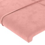 vidaXL Tête de lit avec oreilles Rose 93x16x118/128 cm Velours