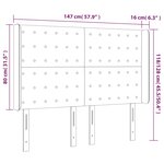 vidaXL Tête de lit à LED Gris foncé 147x16x118/128 cm Velours