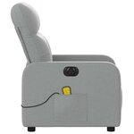 vidaXL Fauteuil de massage inclinable électrique gris clair tissu