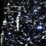 vidaXL Arbre de Noël neigeux avec base de parapluie Noir 190 cm PVC