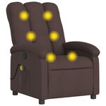 vidaXL Fauteuil de massage inclinable Marron foncé Tissu