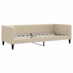 vidaXL Lit de jour avec gigogne et tiroirs crème 80x200 cm tissu