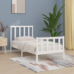 vidaXL Cadre de lit Blanc Bois massif 100x200 cm