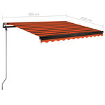 vidaXL Auvent manuel rétractable sur pied 350x250 cm Orange et marron
