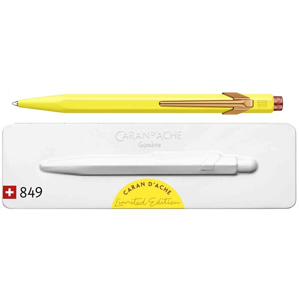 Stylo à bille rétractable 849 jaune canari caran d'ache