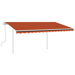 vidaXL Auvent manuel rétractable avec poteaux 4x3 5 m Orange et marron