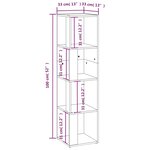 vidaXL Armoire d'angle Gris béton 33x33x132 cm Bois d’ingénierie