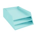 Corbeille À Courrier Combo 3 Niveaux Carton Aquarel - Vert Pastel - X 4 - Exacompta