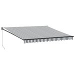 vidaXL Auvent rétractable anthracite et blanc 4x3 m tissu et aluminium