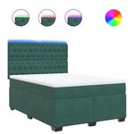 vidaXL Sommier à lattes de lit et matelas Vert foncé 140x200cm Velours