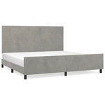 vidaXL Cadre de lit avec tête de lit Gris clair 200x200 cm Velours