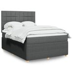 vidaXL Sommier à lattes de lit avec matelas Gris foncé 140x190cm Tissu