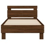 vidaXL Cadre de lit tête de lit et lumières LED chêne marron 100x200cm