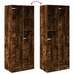 vidaXL Garde-robe chêne fumé 80x50x200 cm bois d'ingénierie