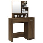 vidaXL Coiffeuse avec miroir Chêne marron 86 5x35x136 cm