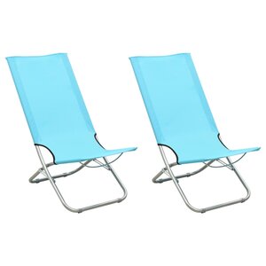 vidaXL Chaises de plage pliables 2 Pièces Turquoise Tissu