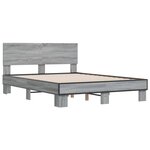 vidaXL Cadre de lit sonoma gris 120x190 cm bois d'ingénierie et métal