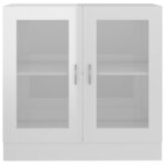 vidaXL Armoire à vitrine Blanc brillant 82 5x30 5x80cm Bois ingénierie